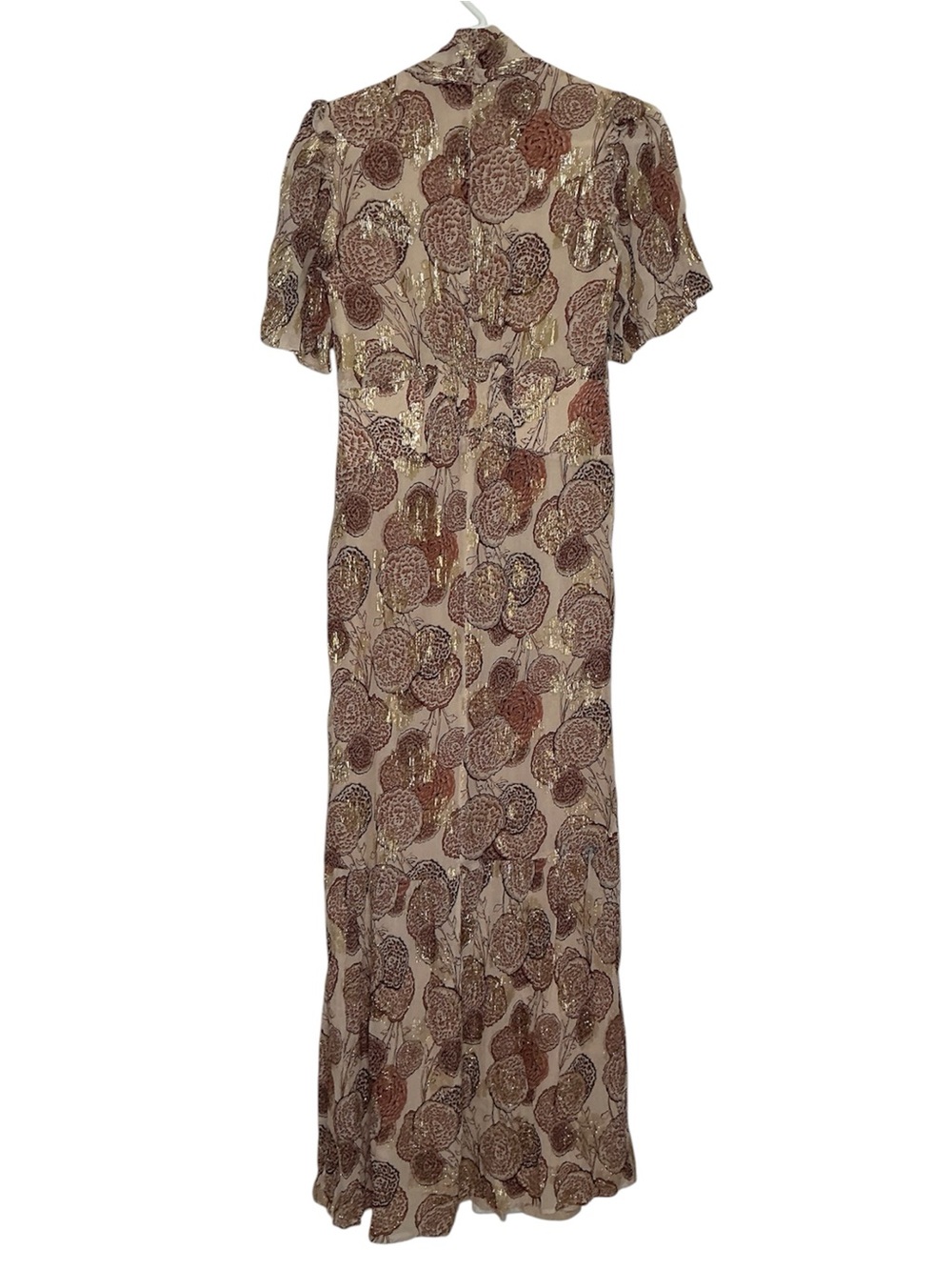 ba&sh Cream Maxi Dress with Brown Floral Print - Picture 4 of 16